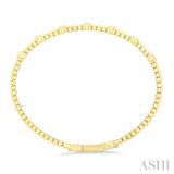 1/6 Ctw Round Cut Bead Bijoux Diamond Clover Bead Fashion Flex Bangle in 10K Yellow Gold