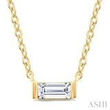 1/20 Ctw Baguette Diamond Petite Fashion Pendant With Chain in 10K Yellow Gold