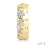 1/3 Ctw Round Cut Diamond Mosaic Hoop Earrings in 10K Yellow Gold