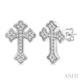 .15CTRD DM CROSS PETITE ER WG 10K-G*