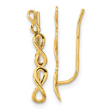 14k Polished Infinity Ear Climber Earrings
