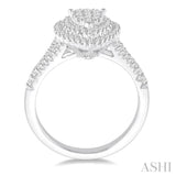 3/4 Ctw Pear shape Diamond Lovebright Diamond Ring in 14K White Gold