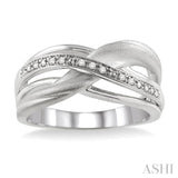 1/20 Ctw Single Cut Diamond Swirl Fashion Ring in Sterling Silver