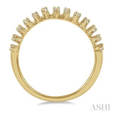 1/2 ctw Twin Face Bar Row Baguette and Round Cut Diamond Fashion Band in 14K Yellow Gold