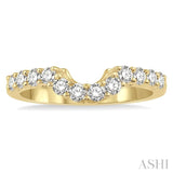 1/2 Ctw U-Drop Round Cut Diamond Wedding Band in 14K Yellow Gold
