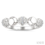 1/20 Ctw Bold Bead Design Round Cut Diamond Fashion Ring in Sterling Silver