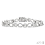 3 1/3 Ctw Lovebright Round Cut Diamond Bracelet in 14K White Gold