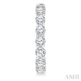 2 Ctw Prong Set Round Cut Diamond Hoop Earrings in 14K White gold