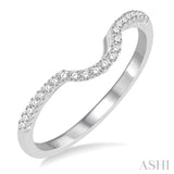 1/6 Ctw Round Diamond Curved Wedding Band in 14K White Gold
