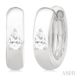 1/6 Ctw Pear Shape Diamond Petite Huggie Earrings in 10K White Gold