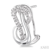 1/20 Ctw Round Cut Diamond Earrings in Sterling Silver