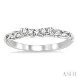1/10 Ctw Round Cut Diamond Wedding Band in 14K White Gold