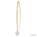 1/2 Ctw Cushion Shape Lovebright Round Cut Diamond Earrings in 14K Yellow & White Gold