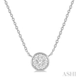 1/6 ctw Round Shape Lovebright Diamond Pendant With Chain in 14K White Gold