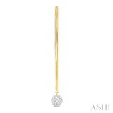 1/3 Ctw Round Dangler Lovebright Diamond Earring in 14K Yellow and White Gold