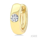 1/3 Ctw Bezel Set Round Cut Diamond Huggies in 14K Yellow Gold