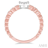 1/3 Ctw Pear Shape Lattice Lovebright Diamond Cluster Ring in 14K Rose and White Gold