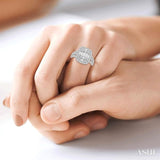 1 1/4 Ctw Baguette & Round Cut Fusion Diamond Ring in 14K White Gold