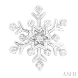 1/10 Ctw Petite Snowflake Round Cut Diamond Fashion Stud Earring in 10K White Gold