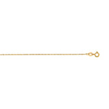 14K Yellow Gold .8mm Machine Rope 16 Chain (Carded) with Spring Ring Lock