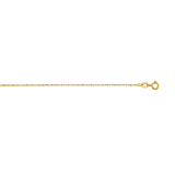14K Yellow Gold .85mm Machine Rope 16 Chain (Carded) with Spring Ring Lock