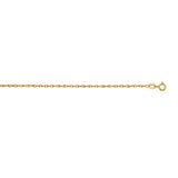 14K Yellow Gold .95mm Machine Rope 16 Chain (Carded) with Spring Ring Lock