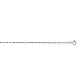 14K White Gold .95mm Machine Rope 16 Chain (Carded) with Spring Ring