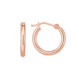14K Rose Gold 2x15mm Hoop Earring View related hoops in this series here.