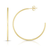 14K Yellow Gold 1.5x40mm  C Hoop  with Push Back Closure