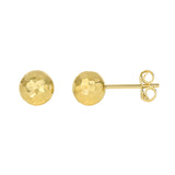 14K Yellow Gold 7mm Diamond Cut Post Earring
