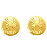 14K Yellow Gold Small Diamond Cut Burst Post Earring