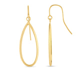 14K Yellow Gold Graduated Open Oval Dangle Earring