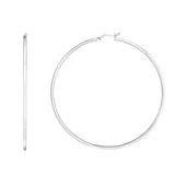 Sterling Silver 75mm Runway Hoop Earring