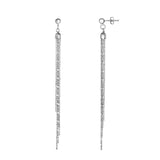 Sterling Silver Bead & Bar Chain Fringe Earring