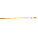 14K Yellow Gold 3.4mm 24 Lite Round Box Chain with Lobster Lock