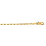 14K Yellow Gold 2.3mm Diamond Cut Cable 20 Chain with Lobster Lock