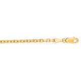 14K Yellow Gold 3.1mm Diamond Cut Cable 24 Chain with Lobster Lock