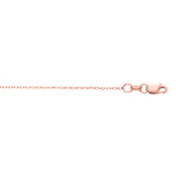 14K Rose Gold 0.87mm Diamond Cut Cable 18 Chain with Lobster Lock
