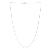 14K White Gold 1.1mm Diamond Cut Cable 20 Chain with Spring Ring