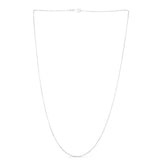 14K White Gold 1.2mm Oval Cable 16 Chain with Lobster Lock