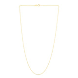 14K Yellow Gold 0.9mm Diamond Cut Bead 16 Chain with Spring Ring Clasp