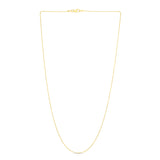 14K Yellow Gold 1.1mm Diamond Cut Bead 20 Chain with Lobster Lock
