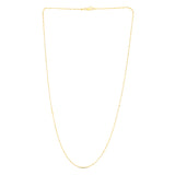 14K Yellow Gold 0.9mm Diamond Cut Bar and Bead 20 Chain with Lobster Lock