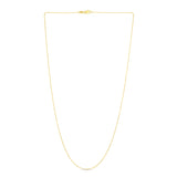 14K Yellow Gold 0.9mm Diamond Cut Bead 18 Chain with Lobster Lock