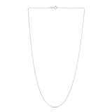14K White Gold 0.9mm Diamond Cut Bead 16 Chain with Spring Ring Clasp