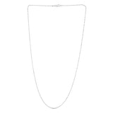 14K White Gold 1.1mm Diamond Cut Bar and Bead 16 Chain with Lobster Lock