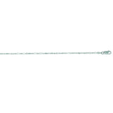 14K White Gold 1.3mm Diamond Cut Bar and Bead 18 Chain with Lobster Lock