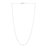14K White Gold 0.9mm Diamond Cut Bead 18 Chain with Lobster Lock