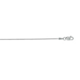 14K White Gold 0.9mm Round Snake 18 Chain with Lobster Lock