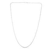 14K White Gold 1.5mm Sparkle 10 Chain Anklet with Lobster Lock